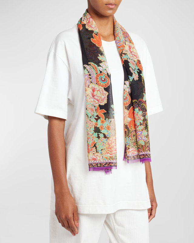 Floral Silk Scarf